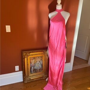 Stunning Pink Halter Maxi Dress
